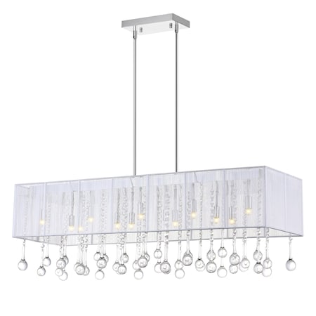 Cwi Lighting Water Drop 14 Light Drum Shade Chandelier With Chrome Finish 5005P40C(W-C)